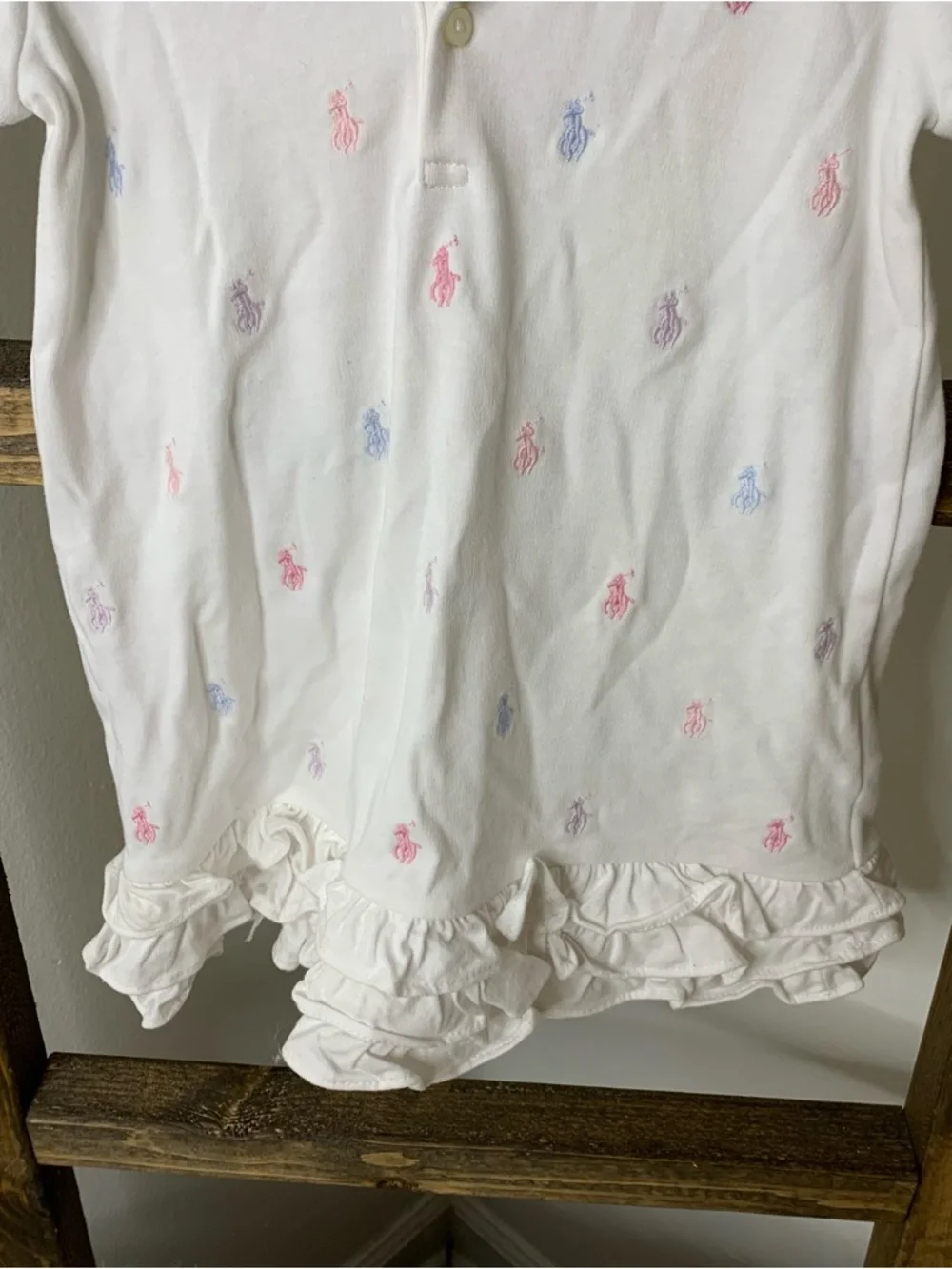 Ralph Lauren Baby Girls Ruffled Polo Dress Size 24M